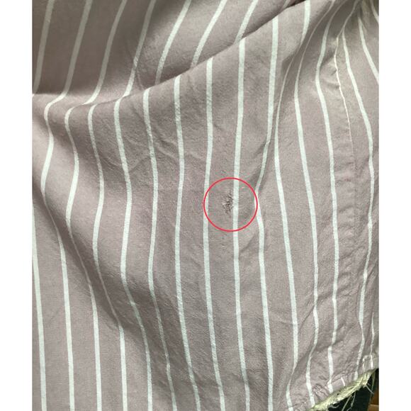 Madewell Embroidered Bristol Button-Down Shirt pink pinstripe pattern size M - Picture 4 of 9